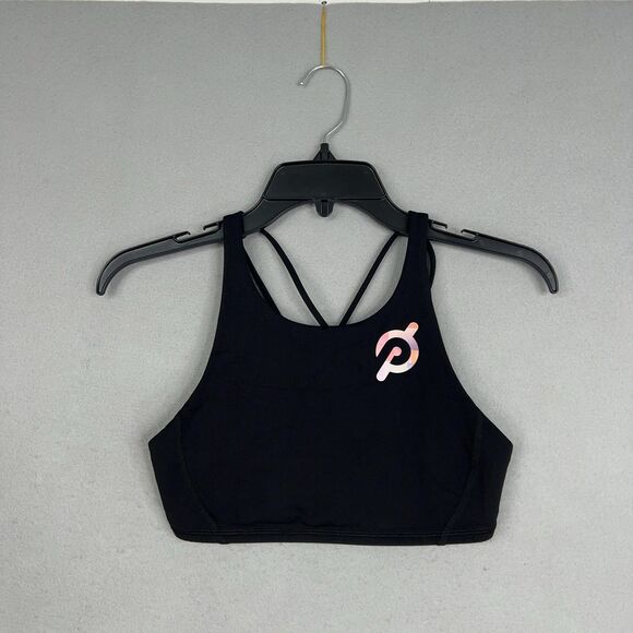Lululemon Sports Bra Womens 6 Black High Neck Strappy Racer Athletic Energy Gym - Picture 1 of 9